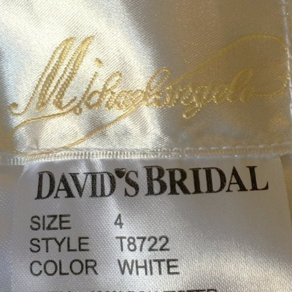 MICHELANGELO ๐ฅ Beaded Strapless Tulle Lace Wedding Dress - David's Bridal NEW!! - Picture 15 of 16